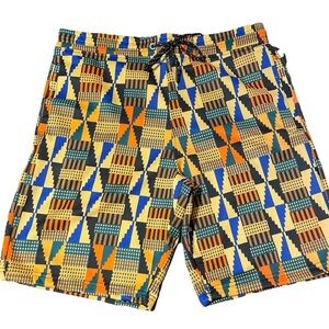 fresh Geometric Shorts in Yellow, Blue, Orange, Black